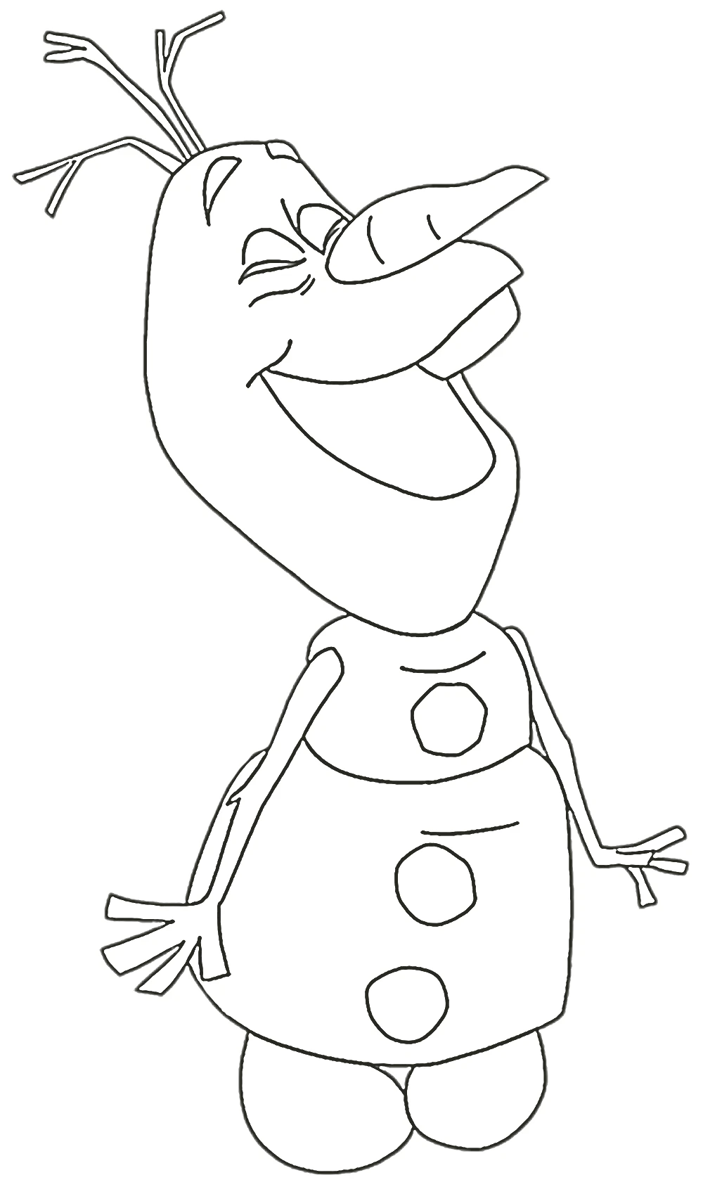 coloriage Olaf à imprimer kawaii 2