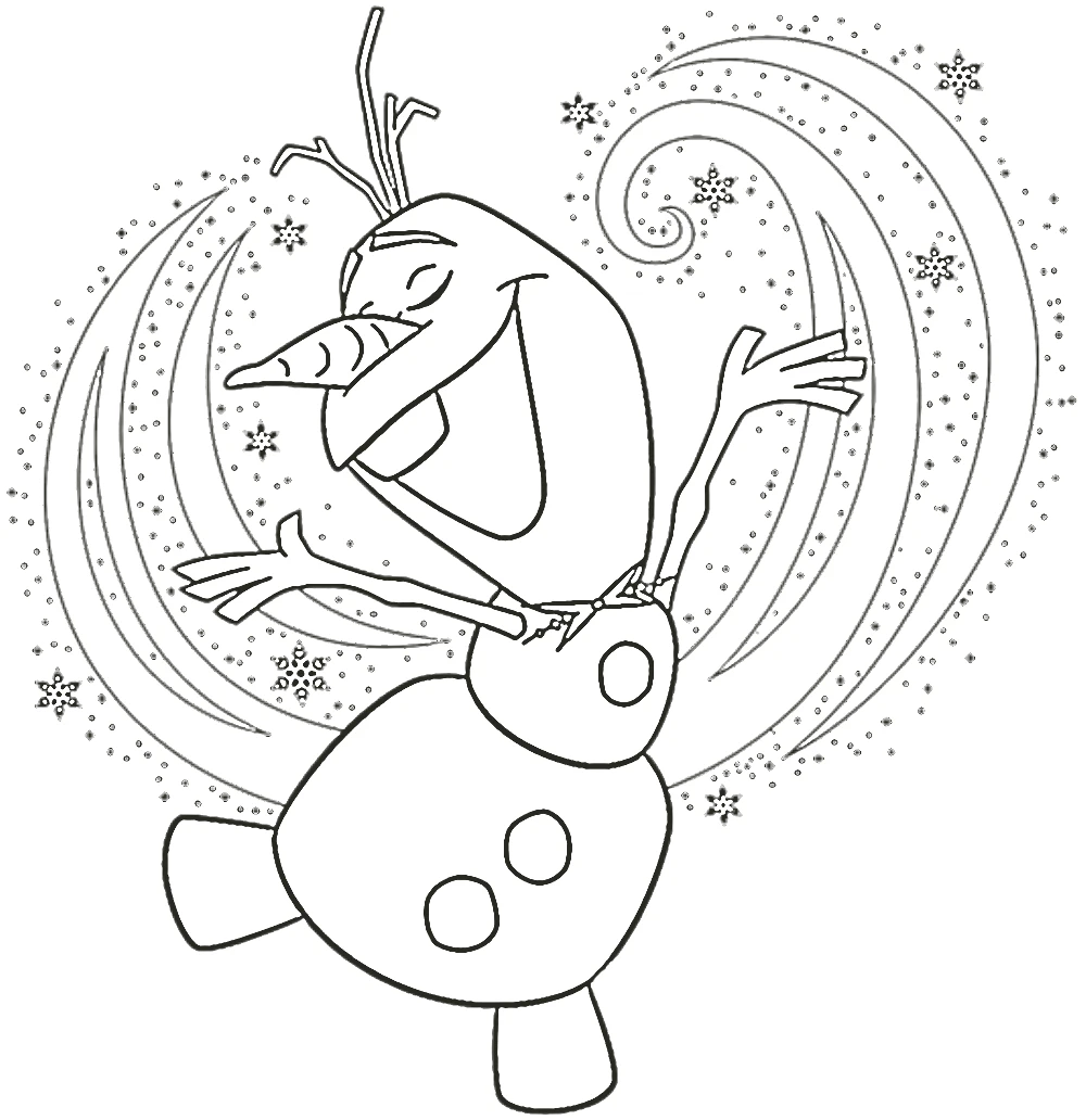 coloriage Olaf à imprimer pour enfant de 4 ans 1