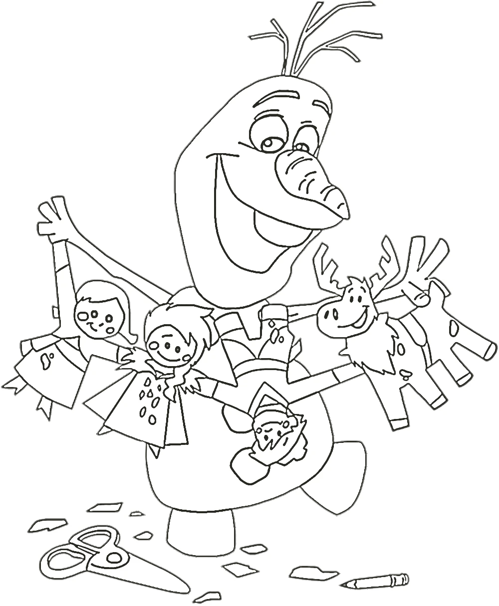 coloriage Olaf pour enfants à imprimer