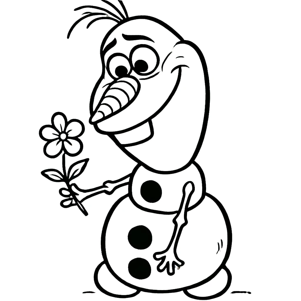 coloriage Olaf pour enfant de à imprimer 1