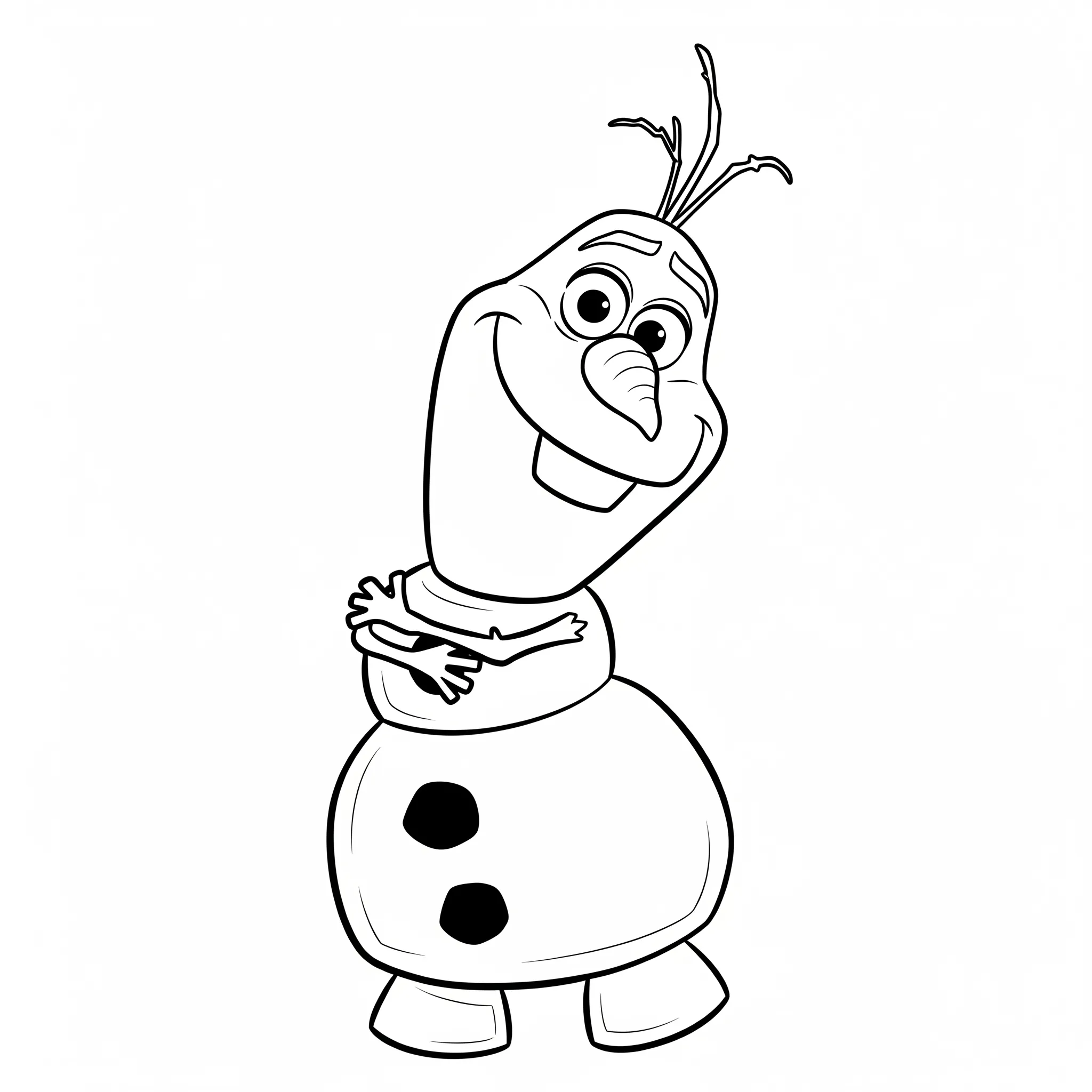 coloriage Olaf faisant un câlin chaud pour enfants a imprimer gratuit