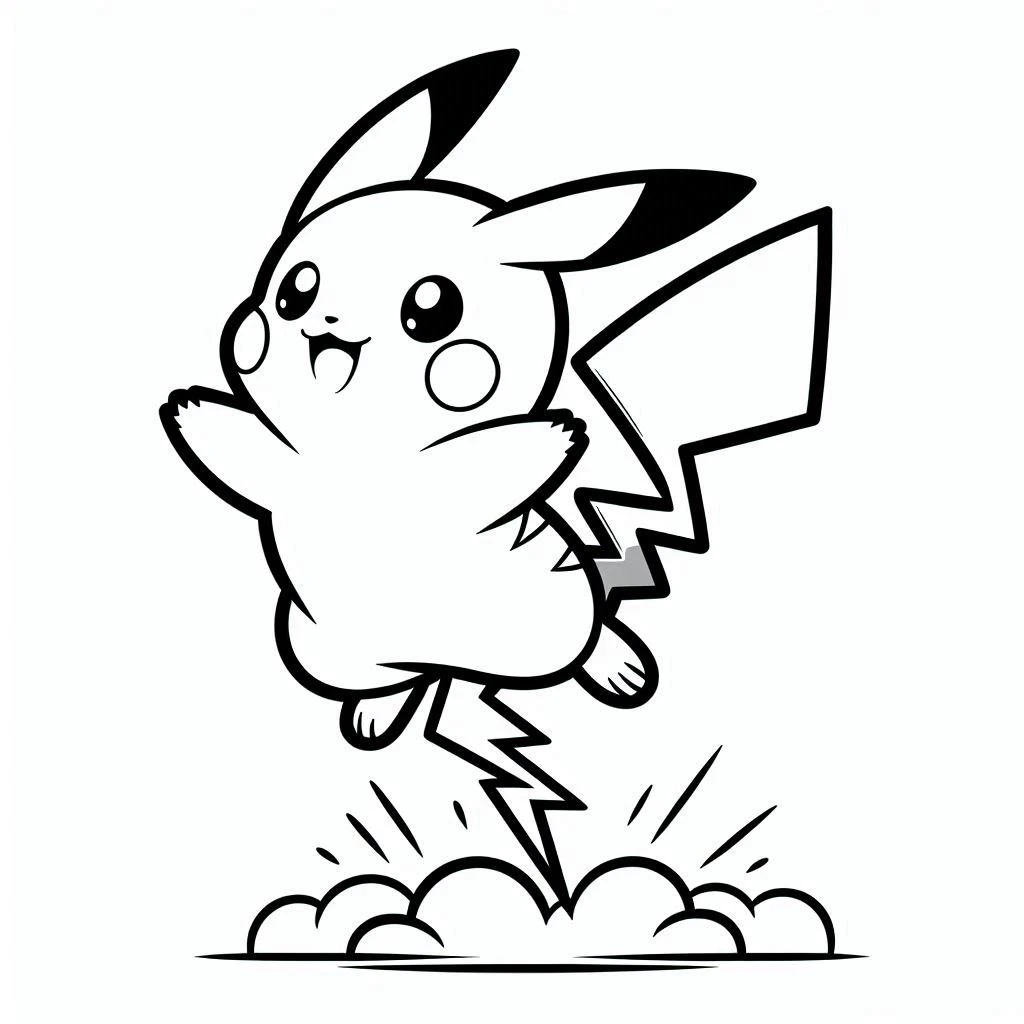 coloriage Pikachu a imprimer gratuit 2