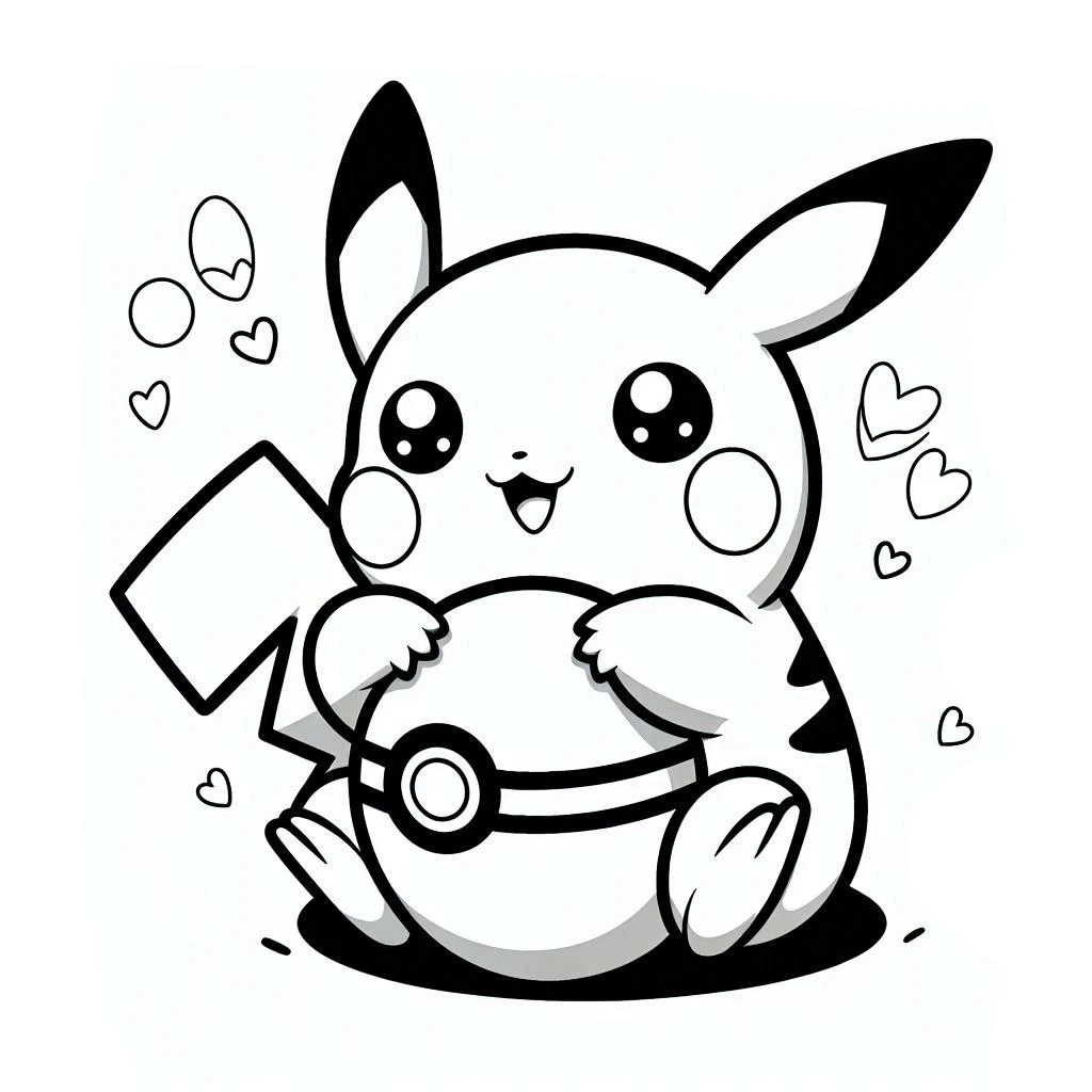 coloriage Pikachu pour enfants a imprimer