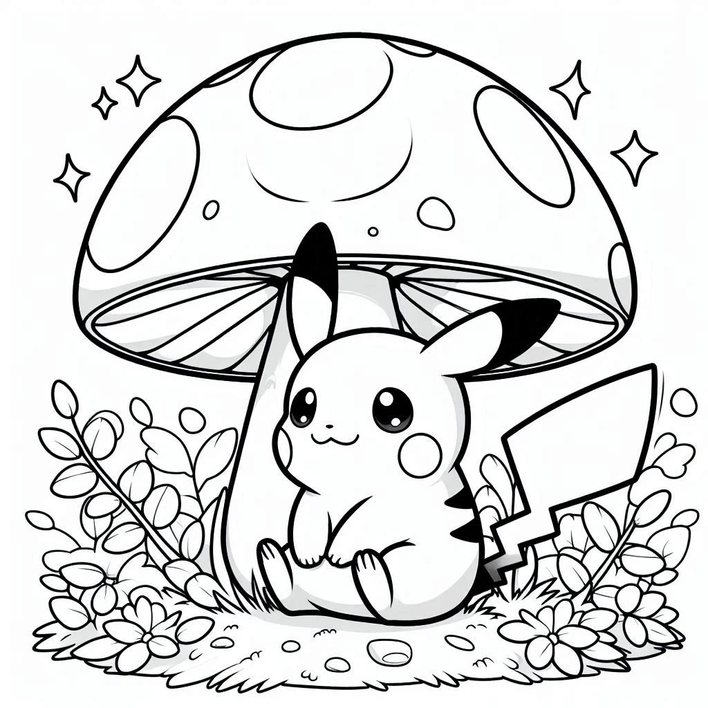 coloriage Pikachu gratuit à imprimer