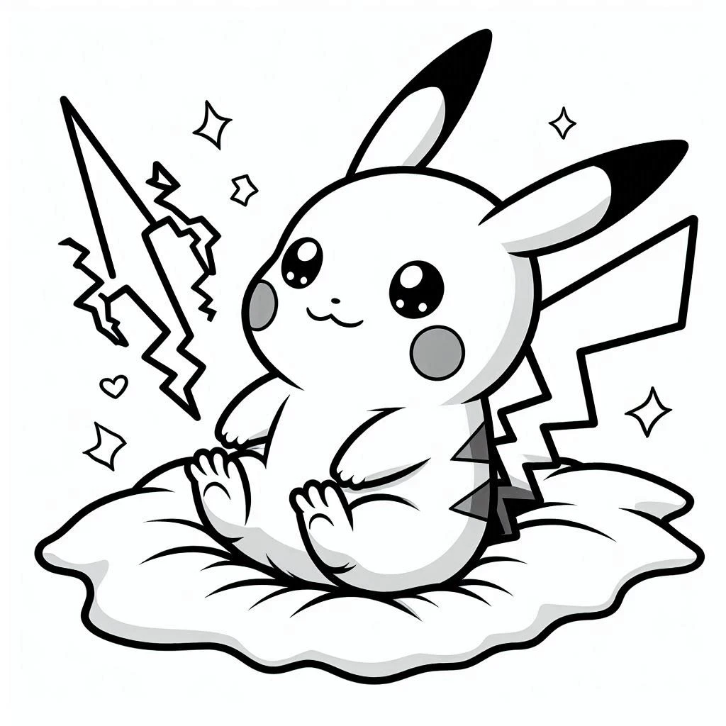 imprimer coloriage Pikachu