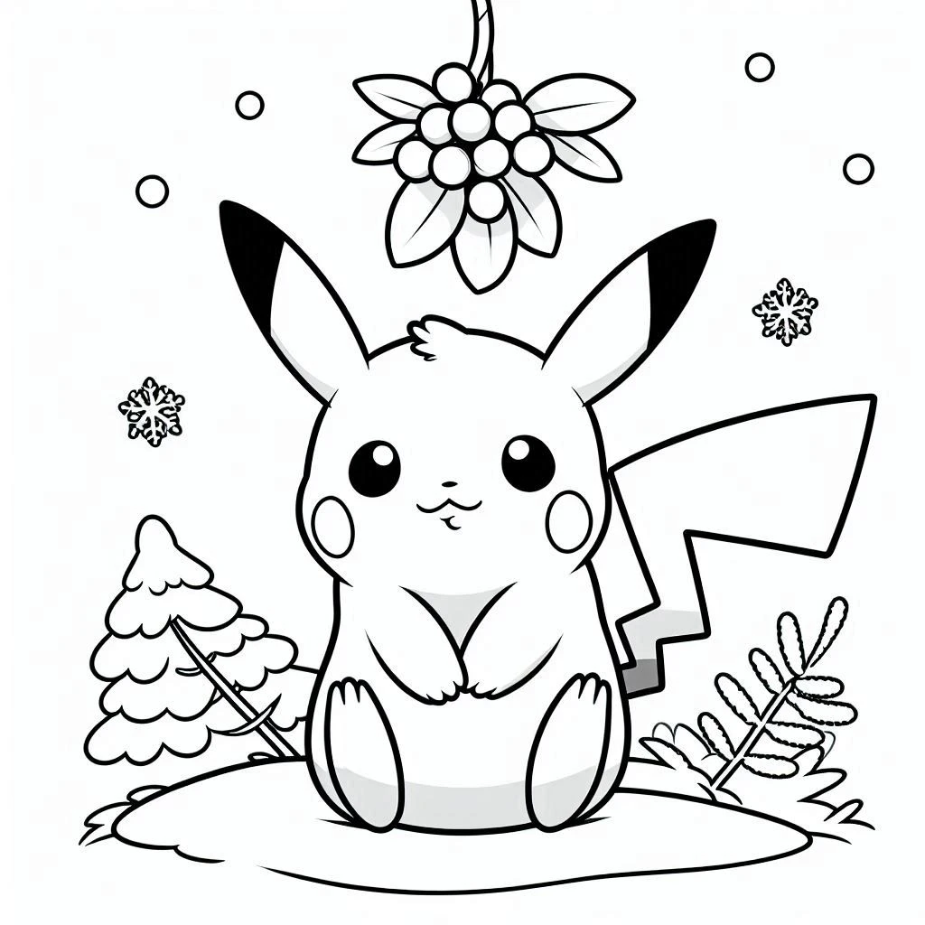 coloriage Pikachu Noel en ligne