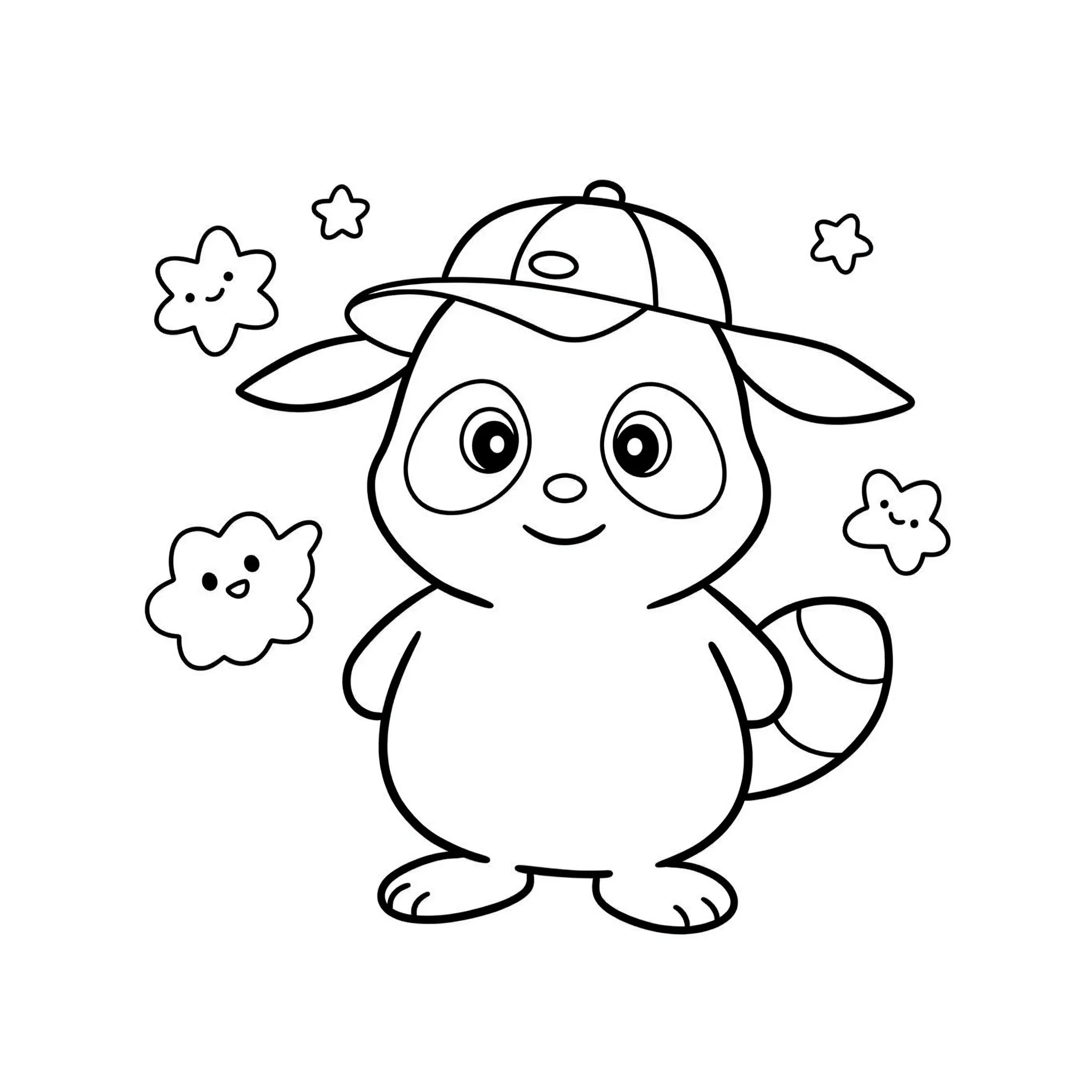 coloriage Pochacco avec sa casquette à imprimer pour enfant de 10 ans