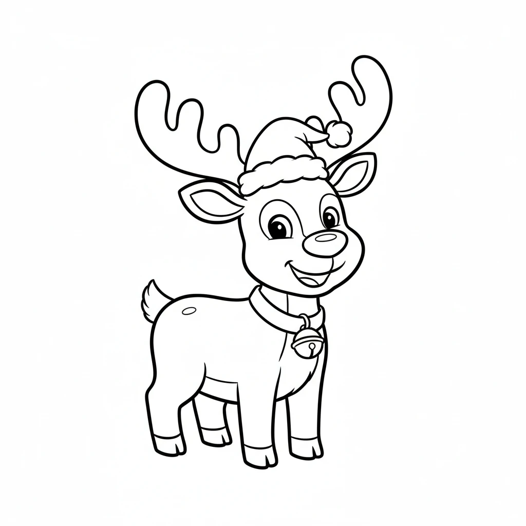 coloriage Renne de Noël de pour enfants