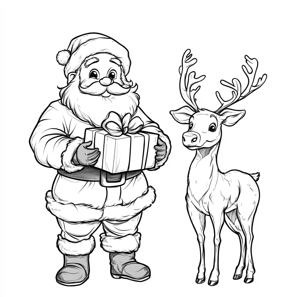 coloriage Renne de Noël à imprimer gratuitement pdf 1