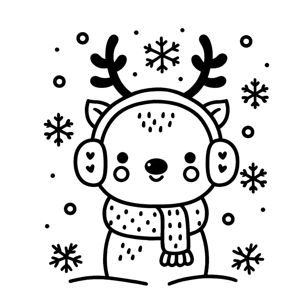 imprimer coloriage Renne de Noël