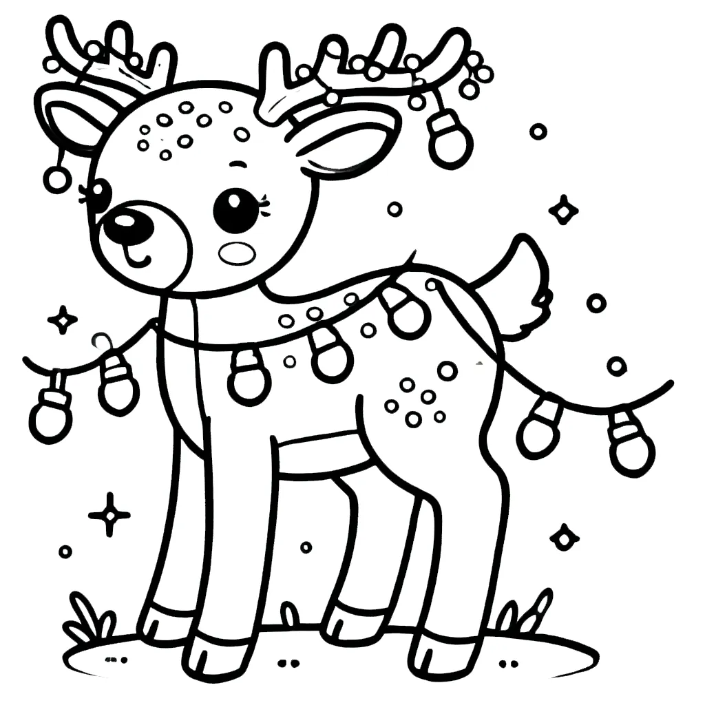 coloriage Renne de Noël à imprimer pdf gratuit