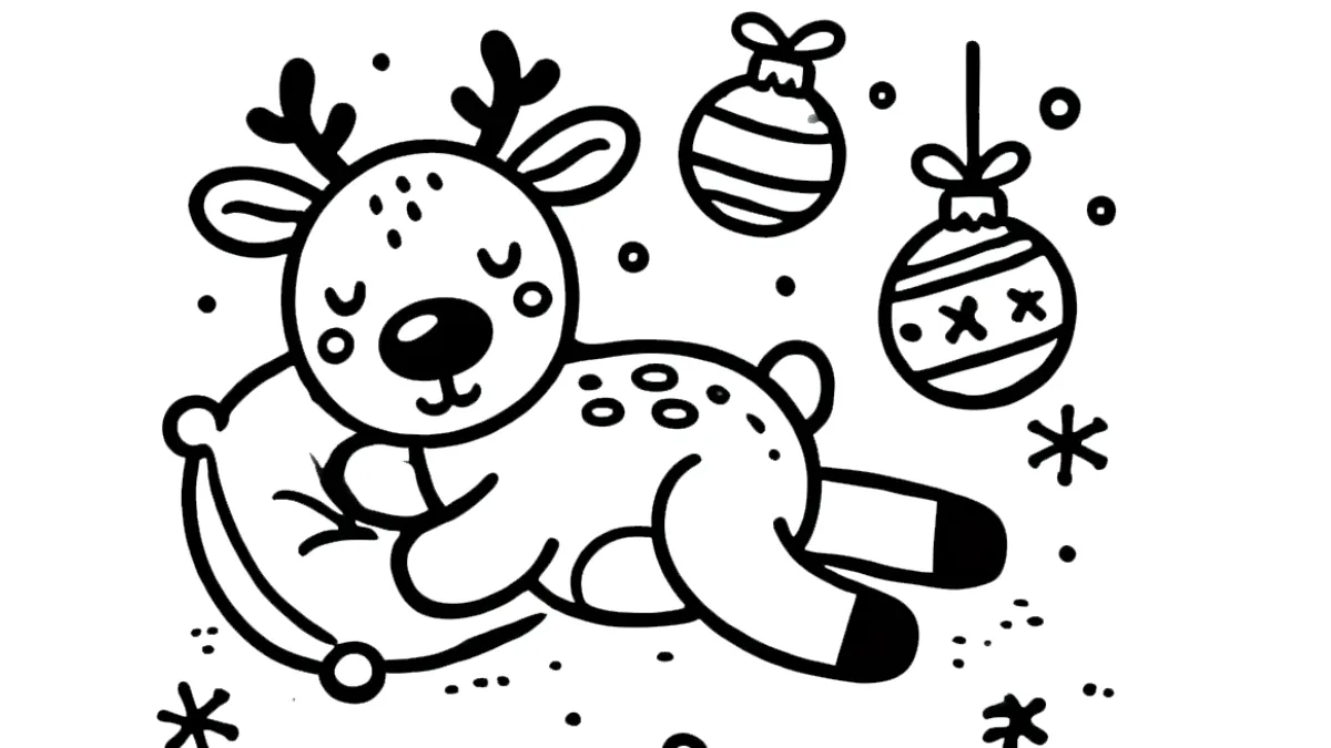 coloriage Renne de Noël à imprimer gratuitement