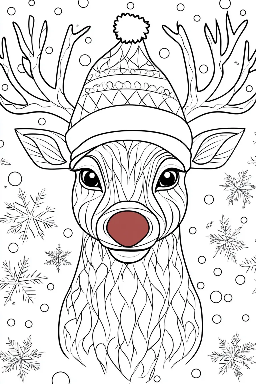 coloriage Renne de Noël et apprentissage 2