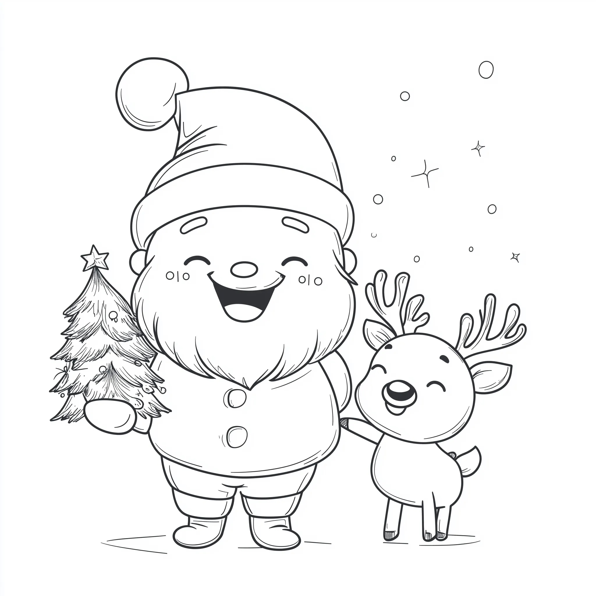 coloriage Renne de Noël à imprimer gratuitement pdf