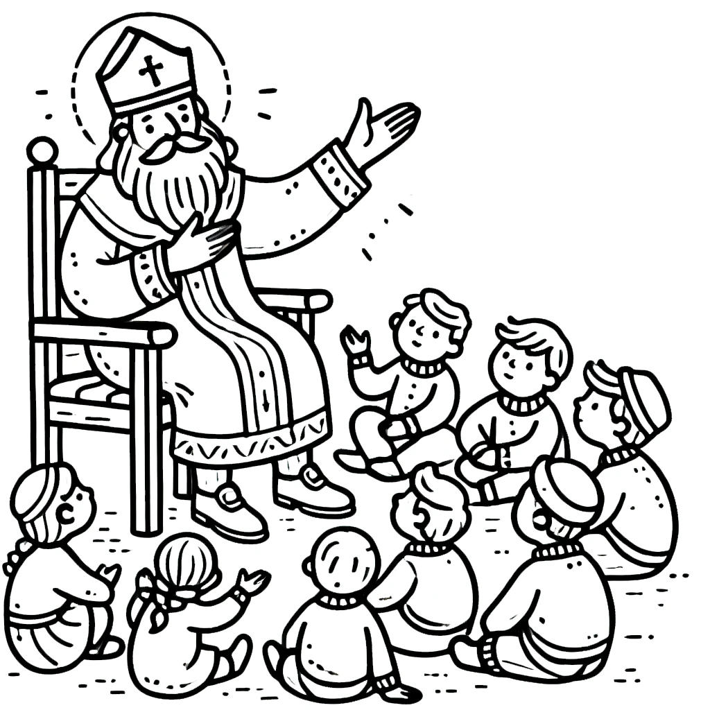 image de coloriage Saint Nicolas pour enfant