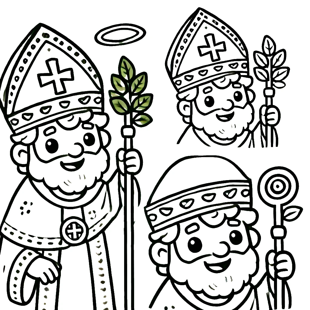 coloriage Saint Nicolas à imprimer pour enfant de 12 ans