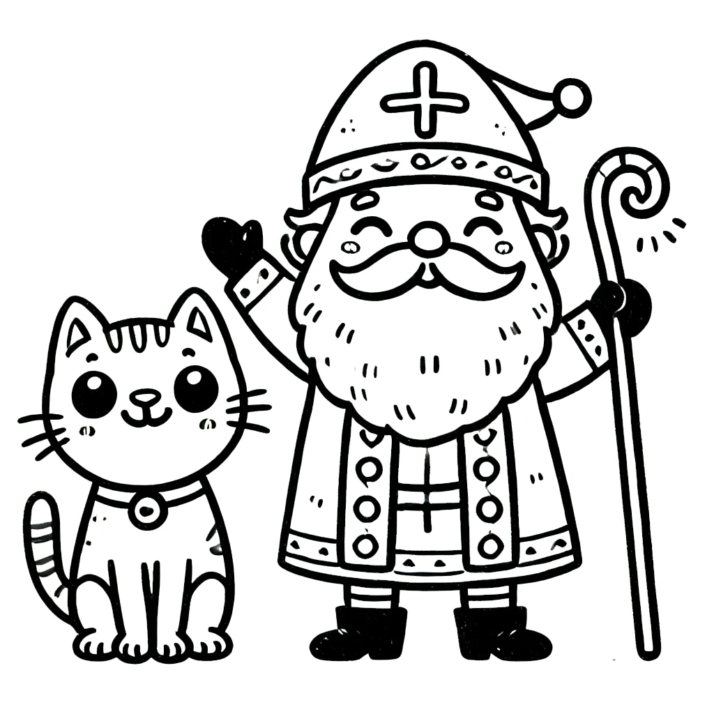 coloriage Saint Nicolas a imprimer pour enfant de 4 ans