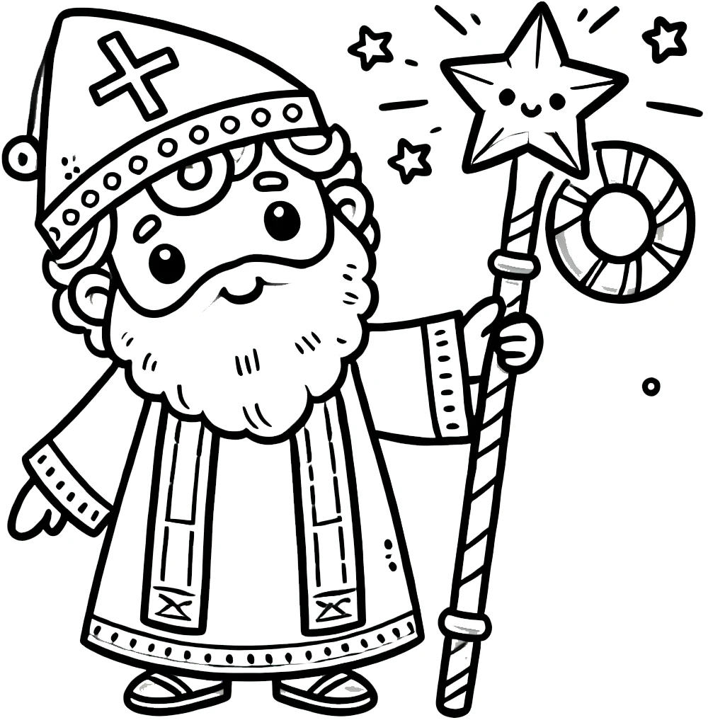 coloriage Saint Nicolas pour enfant de 3 ans