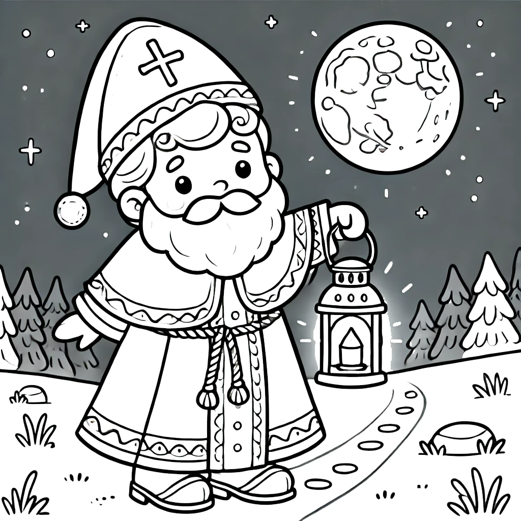 imprimer coloriage Saint Nicolas 1