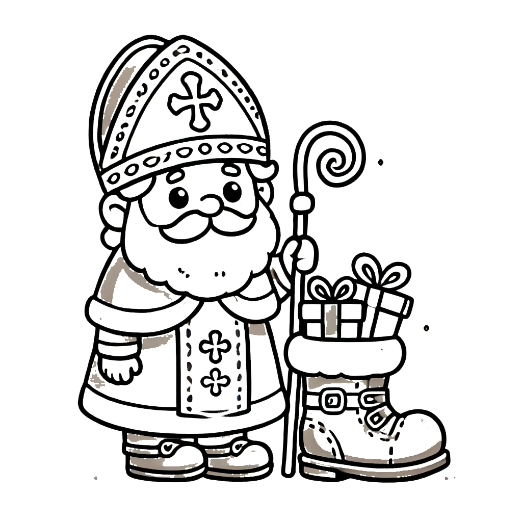 coloriage Saint Nicolas pour enfants a imprimer