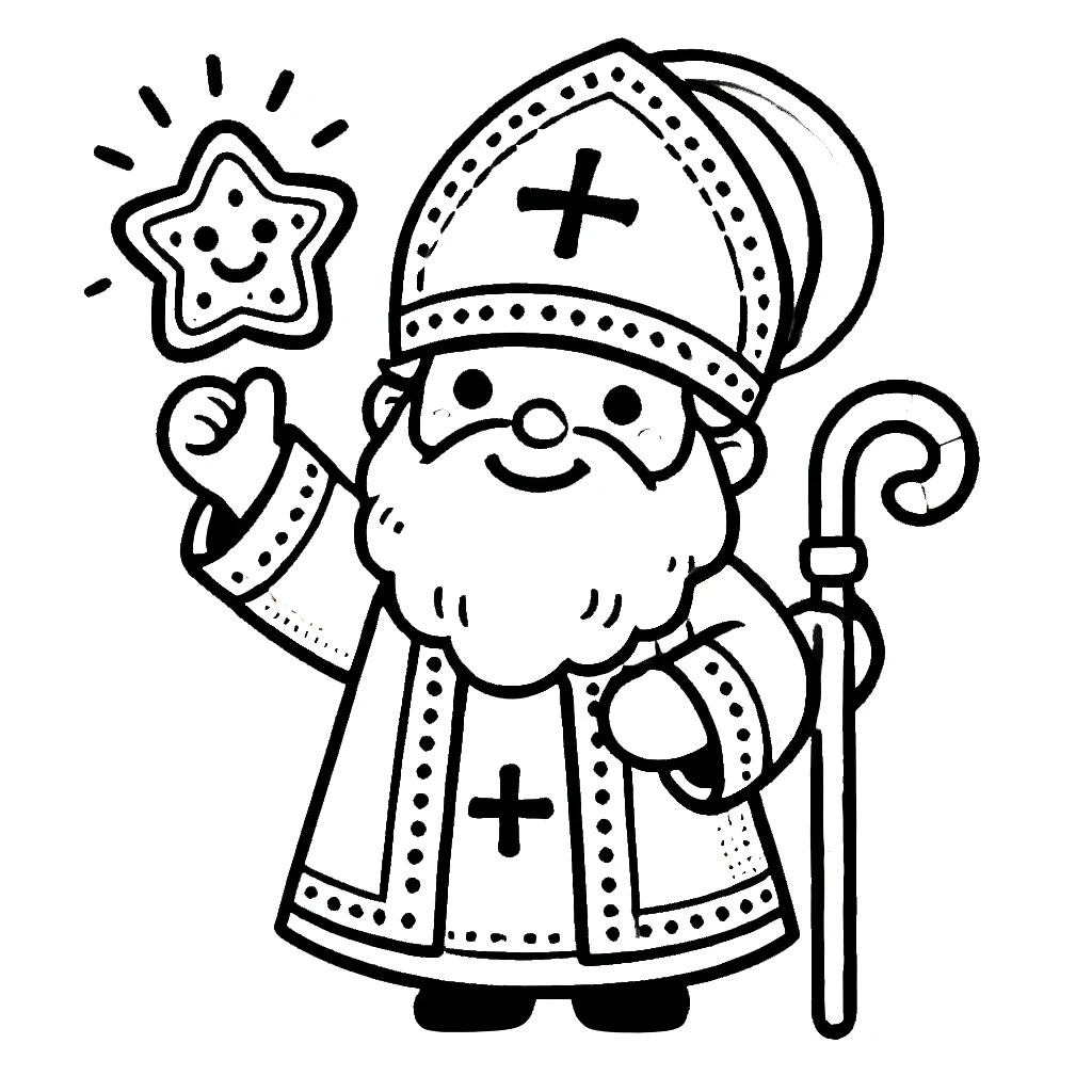 coloriage Saint Nicolas à imprimer 2