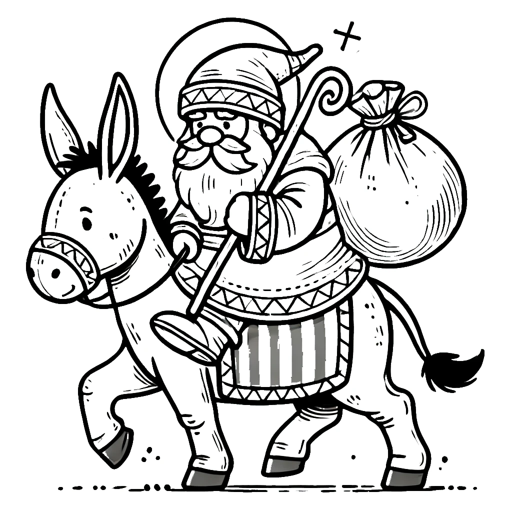 coloriage Saint Nicolas pour enfant de 3 ans 1