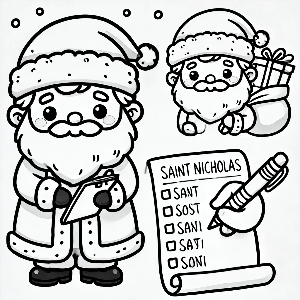 image pour coloriage Saint Nicolas enfant