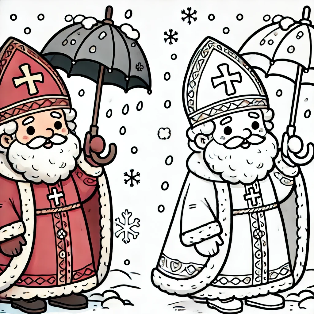 coloriage Saint Nicolas en ligne pour enfant 2