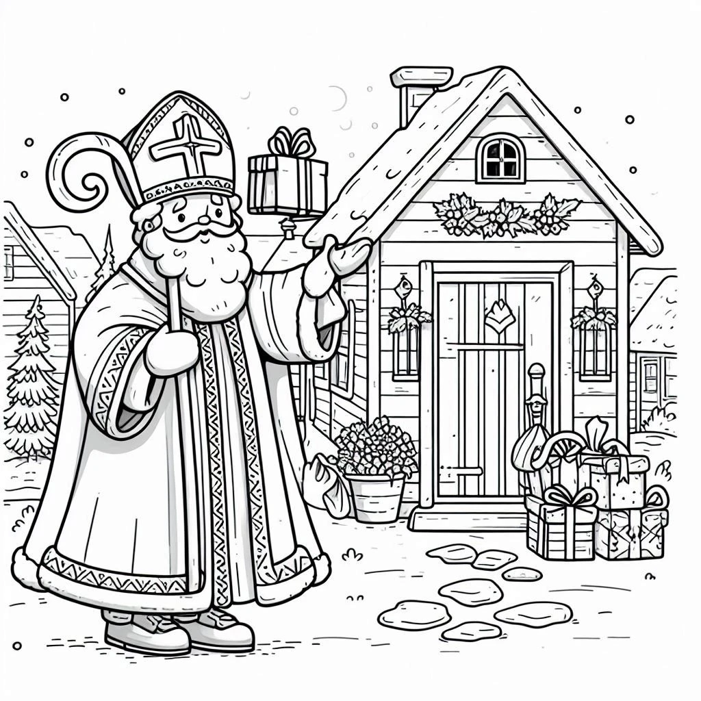 coloriage Saint Nicolas et dessin a imprimer