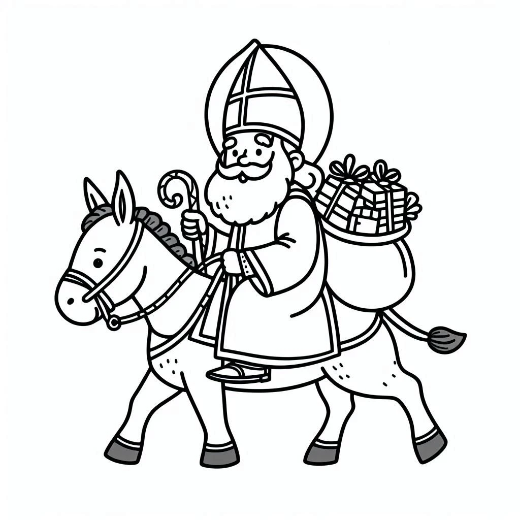 coloriage Saint Nicolas a imprimer gratuitement