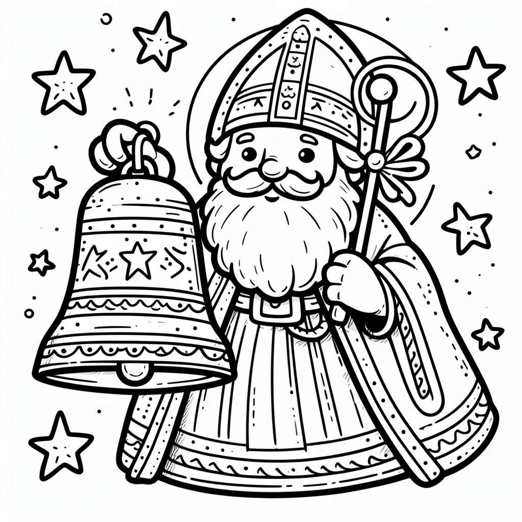 coloriage Saint Nicolas pour enfant à imprimer 2