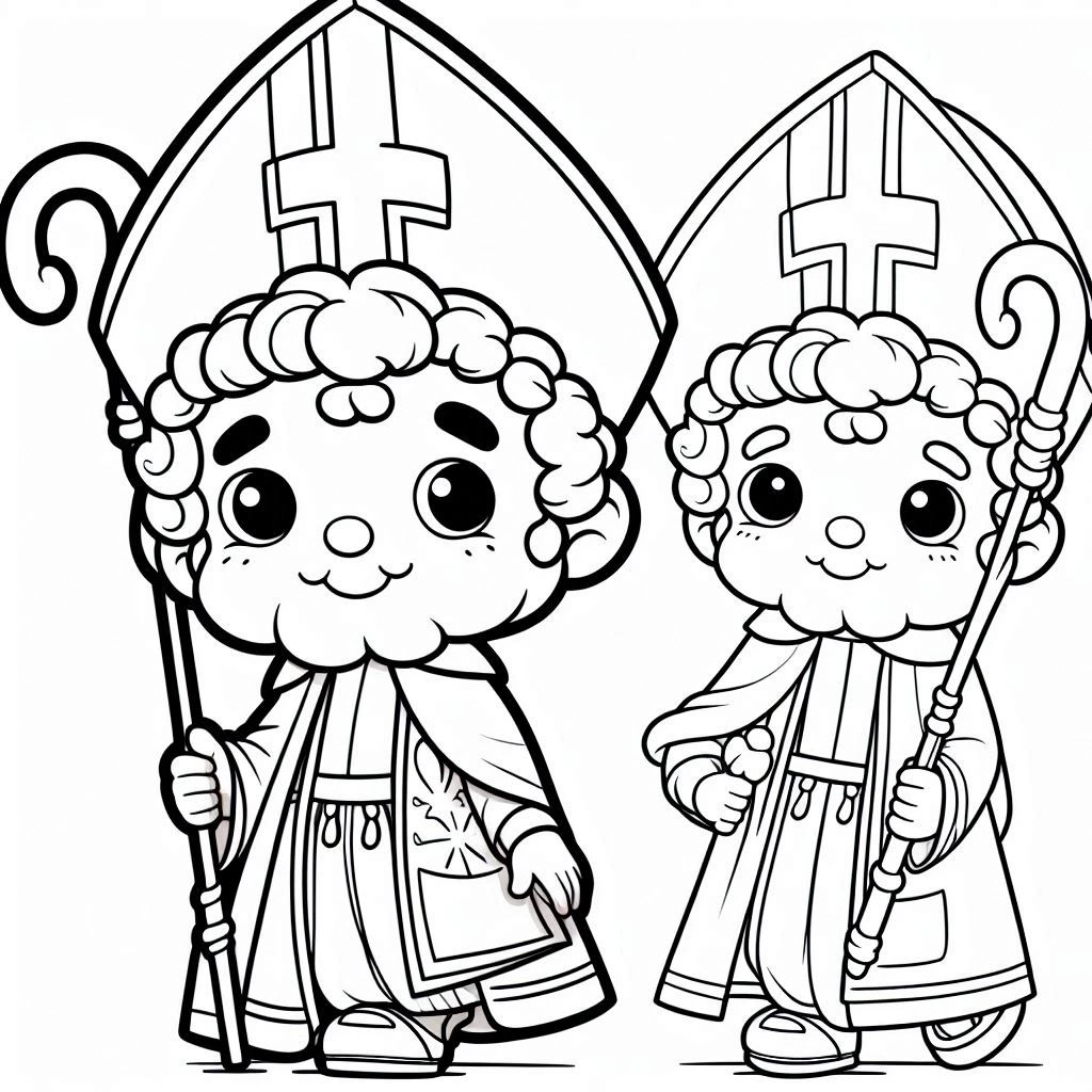 coloriage Saint Nicolas et découpage à imprimer