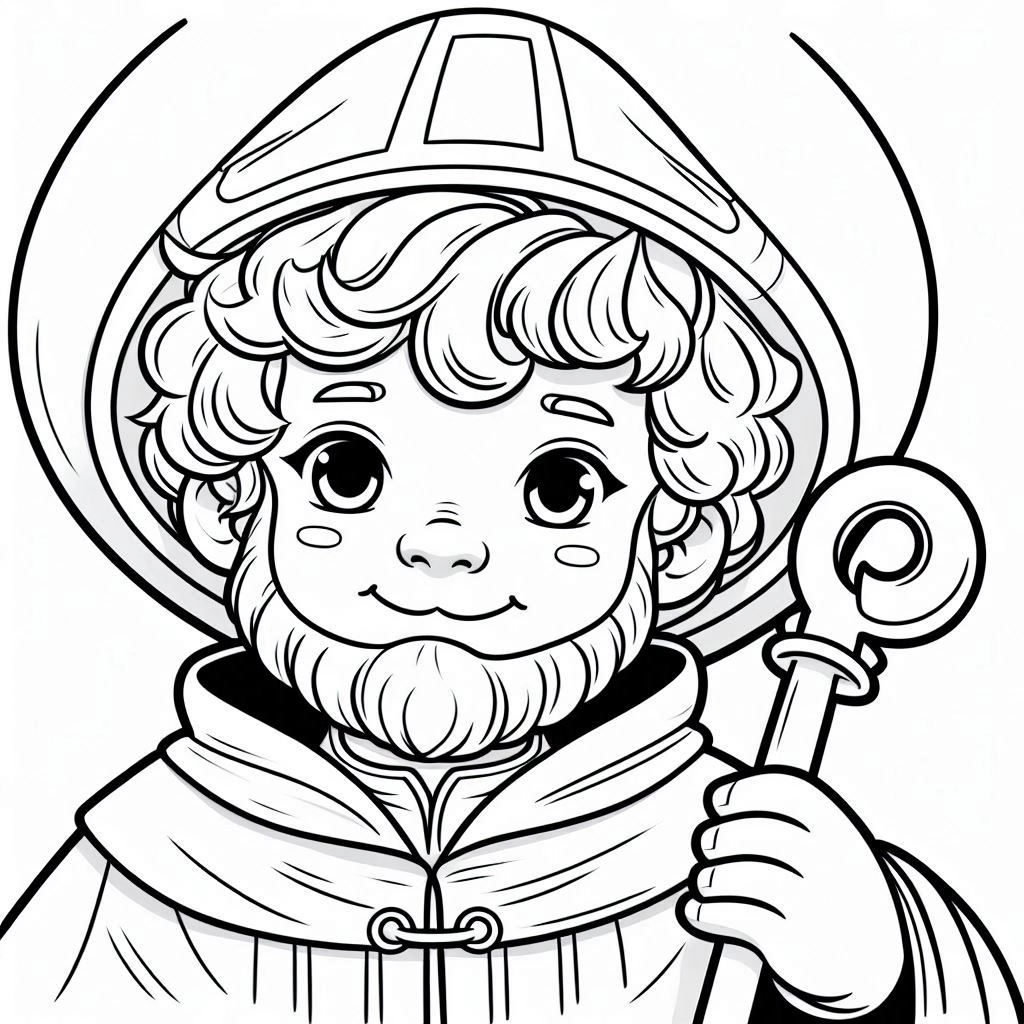 coloriage Saint Nicolas a dessiner en ligne 2