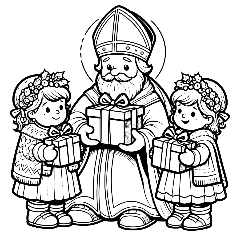 coloriage Saint Nicolas en ligne pour enfant 1