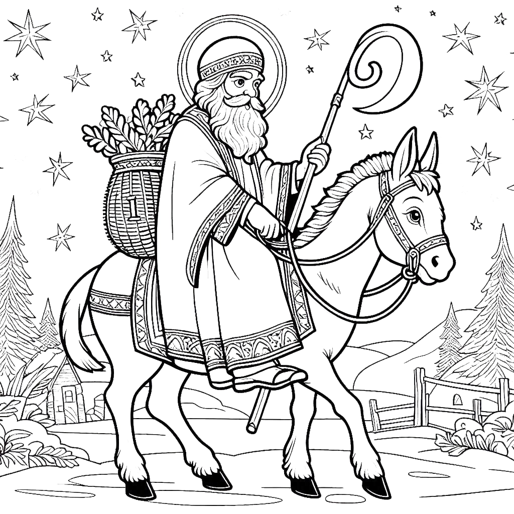 coloriage Saint Nicolas à imprimer gratuit