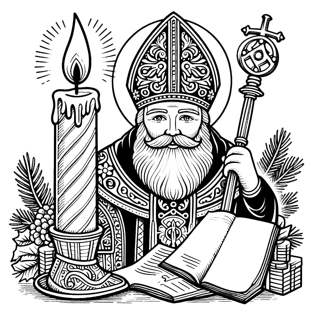 coloriage Saint Nicolas a dessiner en ligne 1