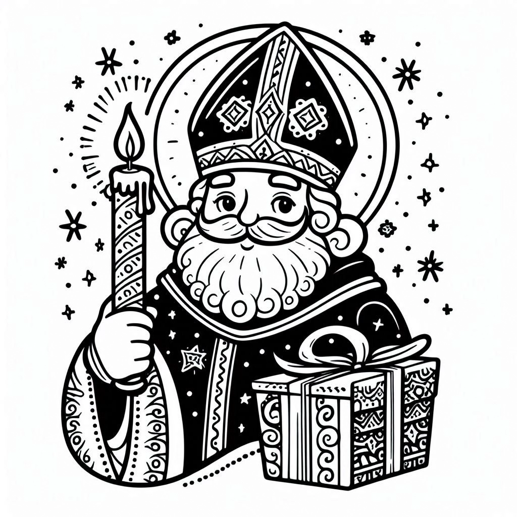 coloriage Saint Nicolas de pour enfants