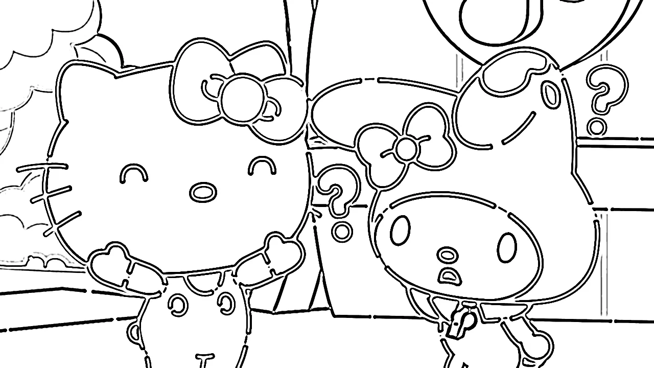 coloriage Sanrio à imprimer pour enfant de 8 ans