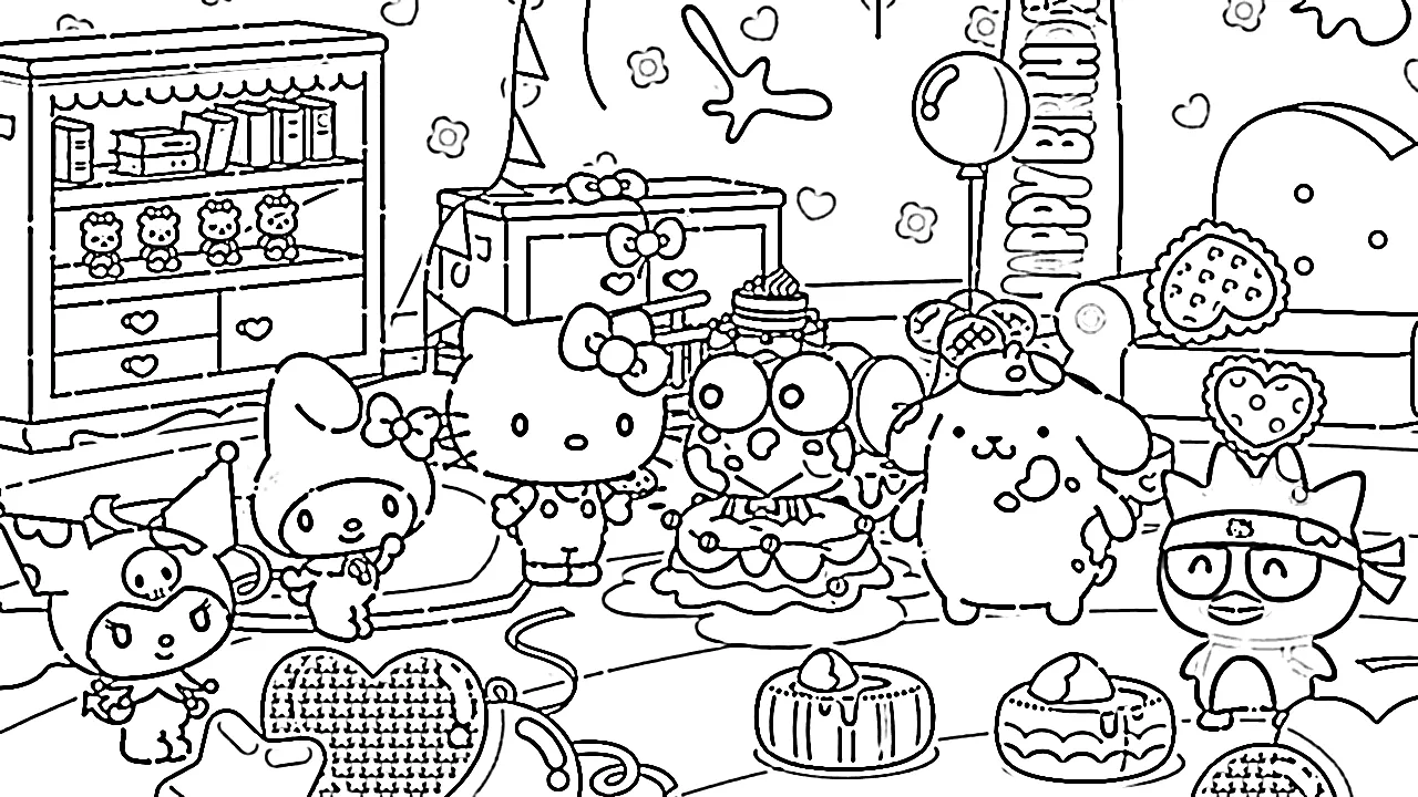 coloriage Sanrio à imprimer pdf gratuit