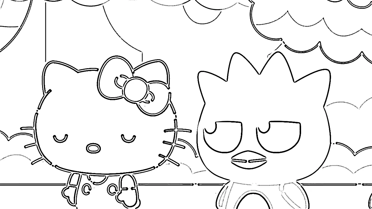 coloriage Sanrio à imprimer pour enfant de 3 ans