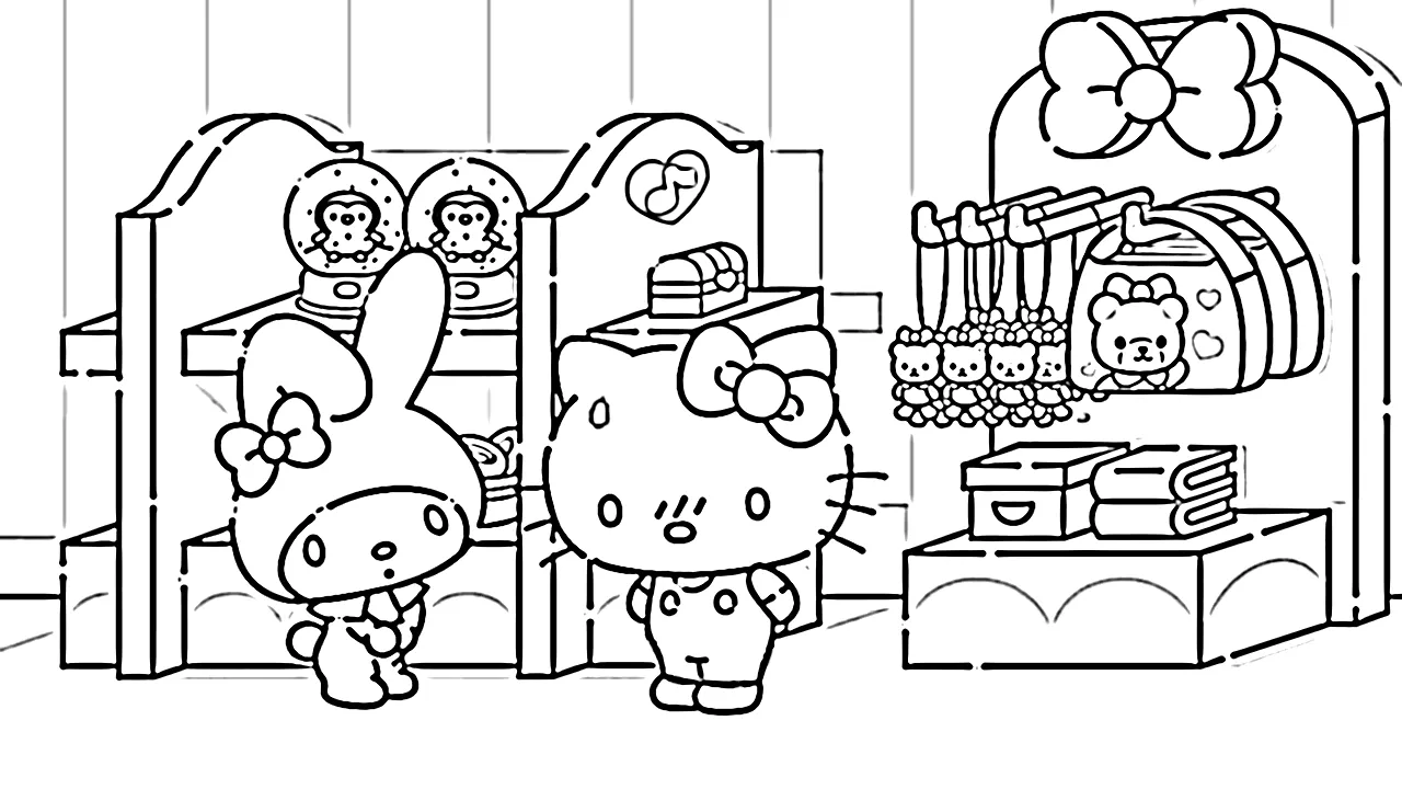 coloriage Sanrio à imprimer pour enfant de 3 ans 1