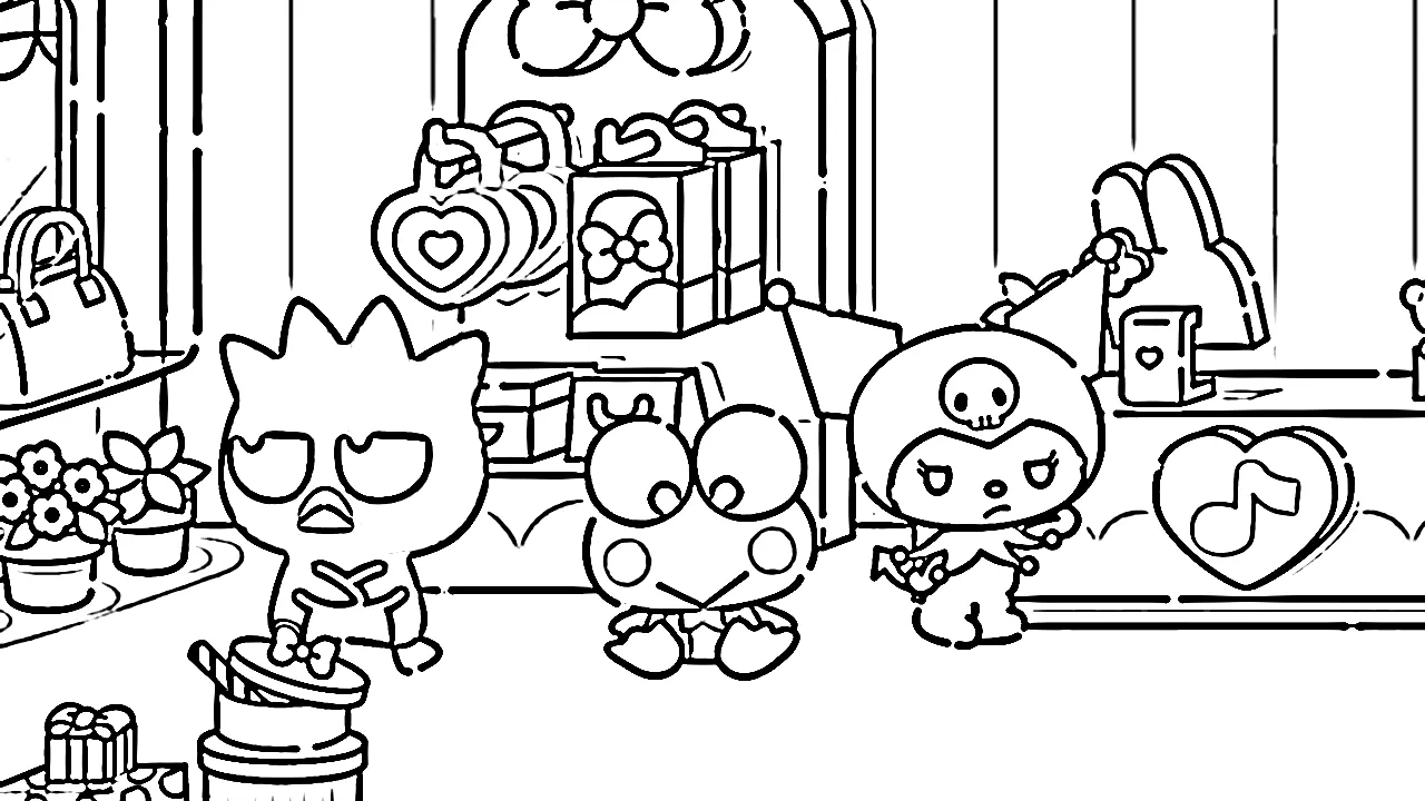 coloriage Sanrio pour enfant de 6 ans