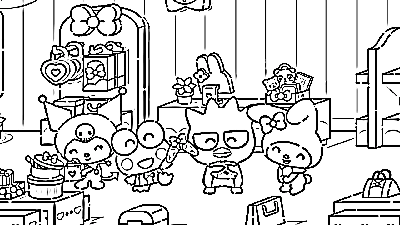 coloriage Sanrio à imprimer pour enfant de 6 ans