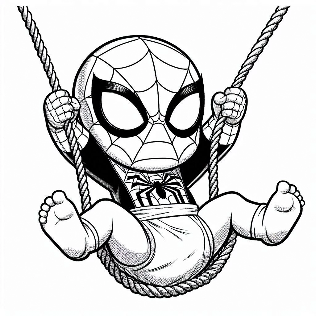 image pour coloriage Spider Man enfant