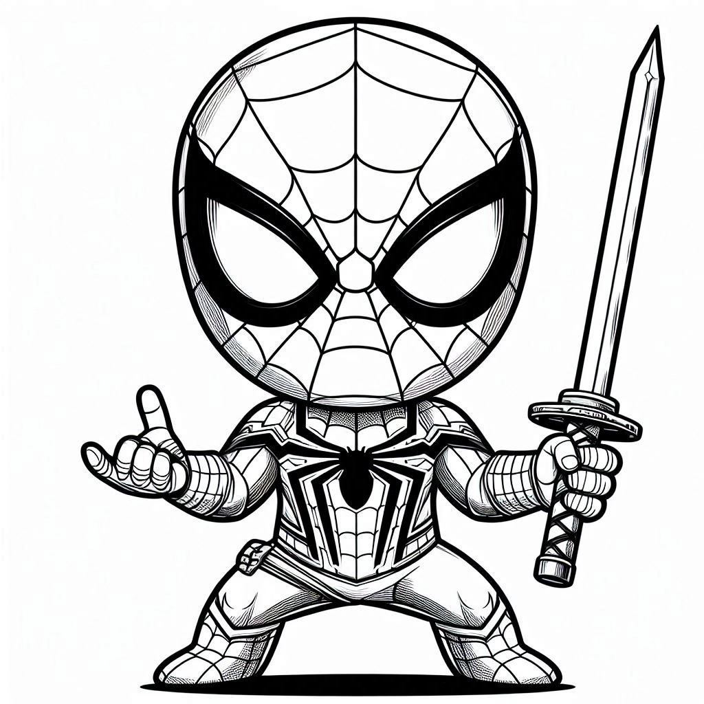 coloriage Spider Man à imprimer pour enfant de 4 ans