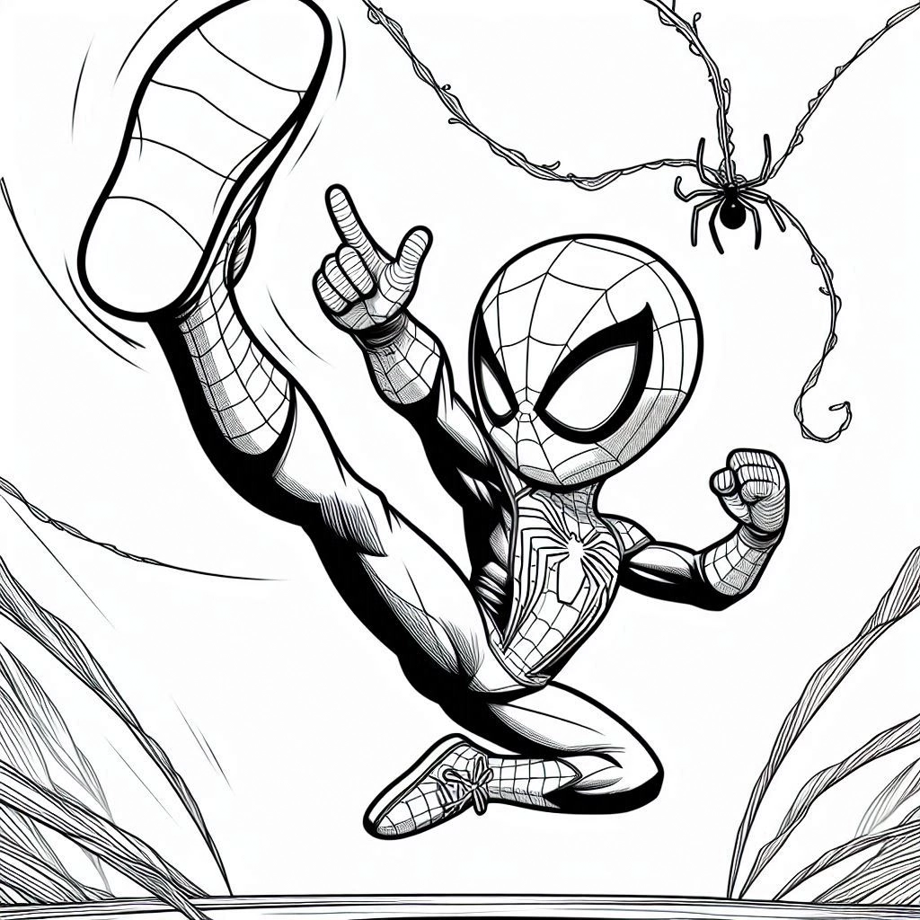 coloriage Spider Man pour bebe a imprimer