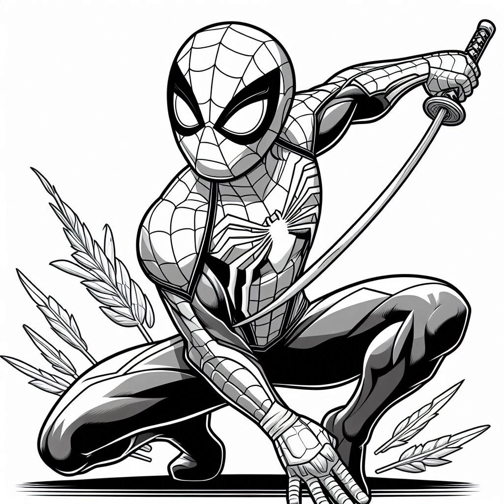 coloriage Spider Man pour primaire