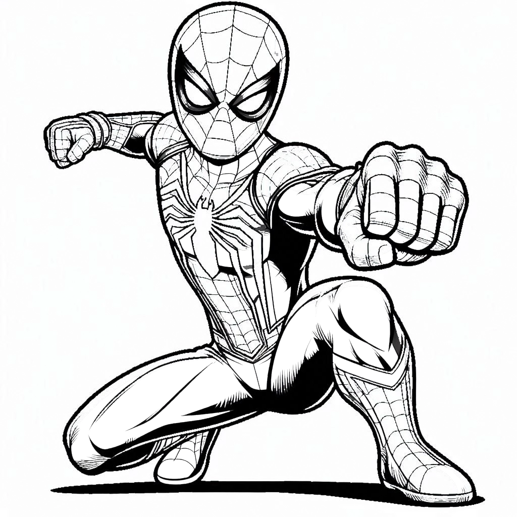 coloriage Spider Man à imprimer pour enfant de 2 ans