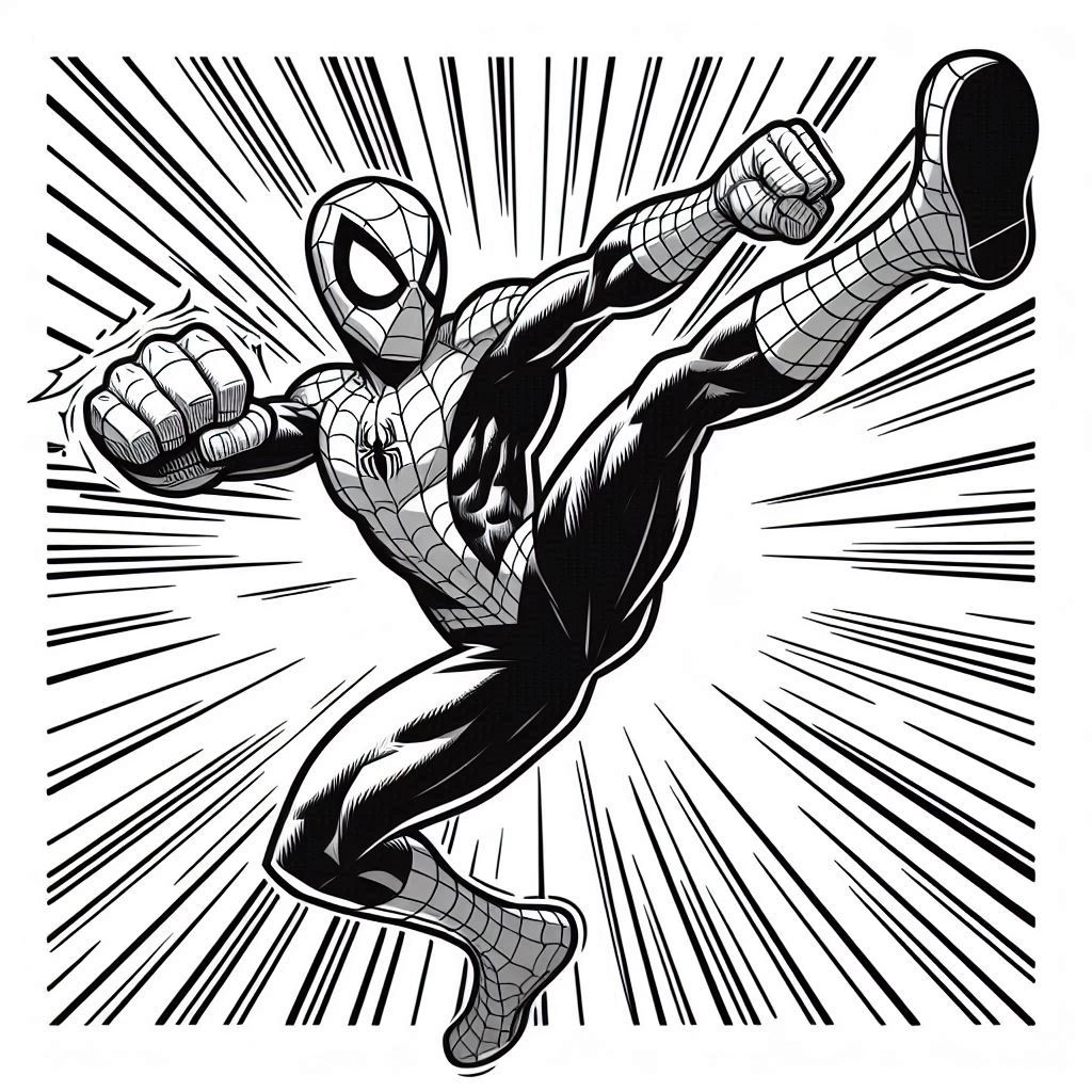 coloriage Spider Man pour enfant de à imprimer