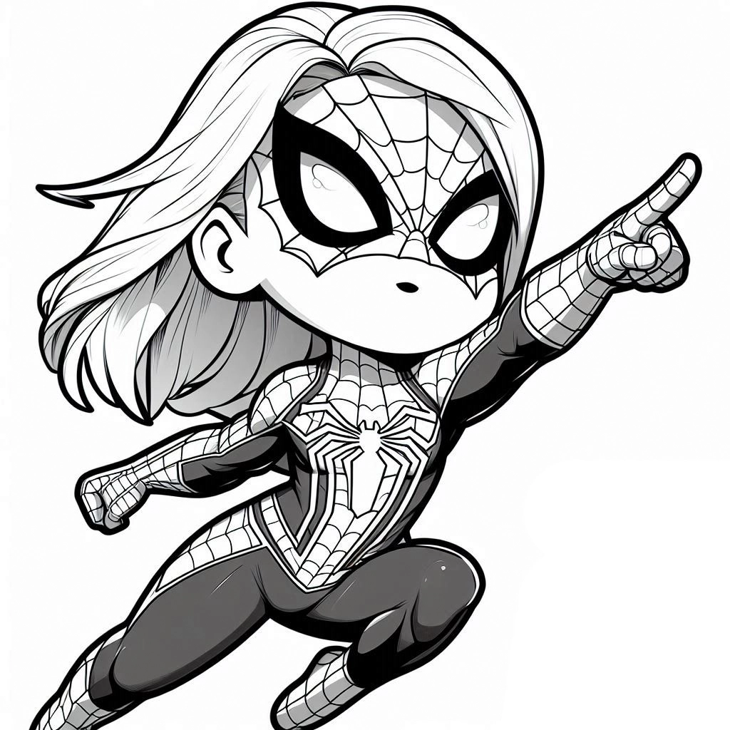 coloriage Spider Man à imprimer kawaii